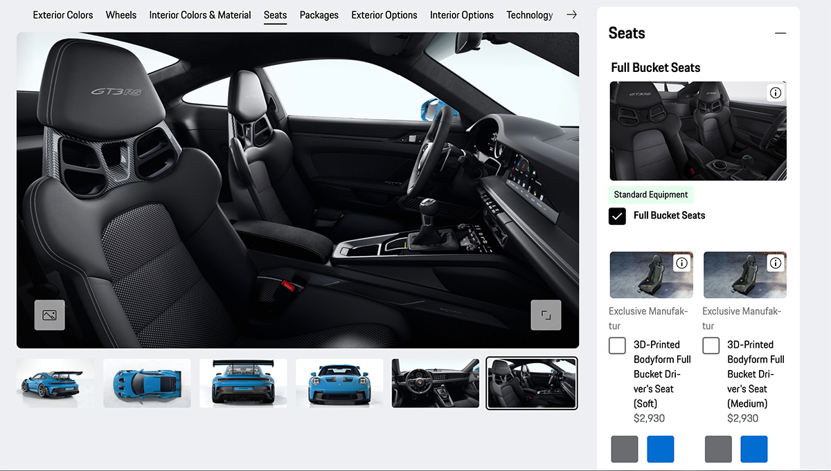 Image of the Porshce configurator.