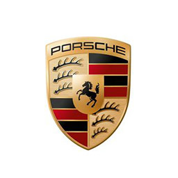 Image of the Porsche logo centered agasint a white background.