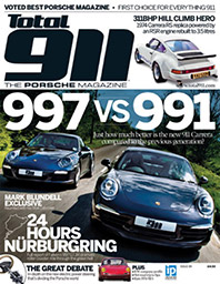 Image of a magazine cover with the title 997 vs 991.